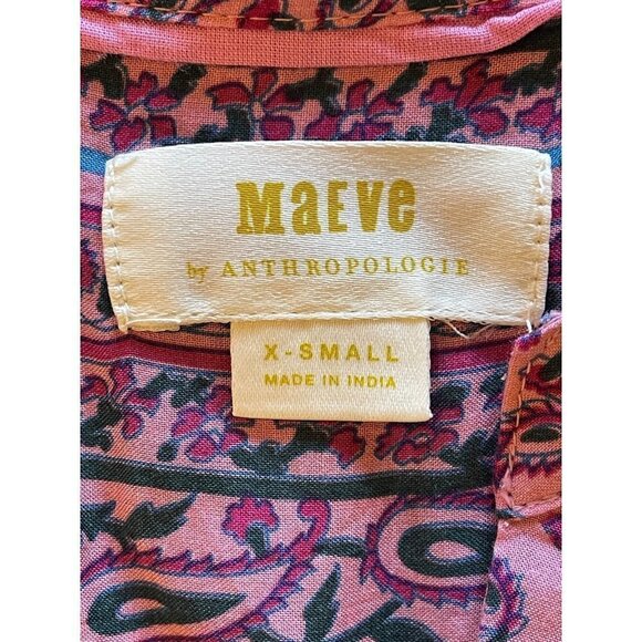 Maeve Anthropologie Purple Petunia Floral Print Pintucked Tank‎ Blouse XS - Picture 8 of 10